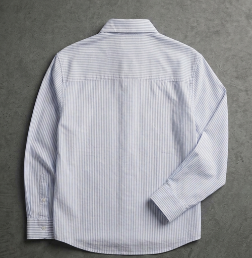 "Spicy" Blue and White Striped Button-Down Shirt