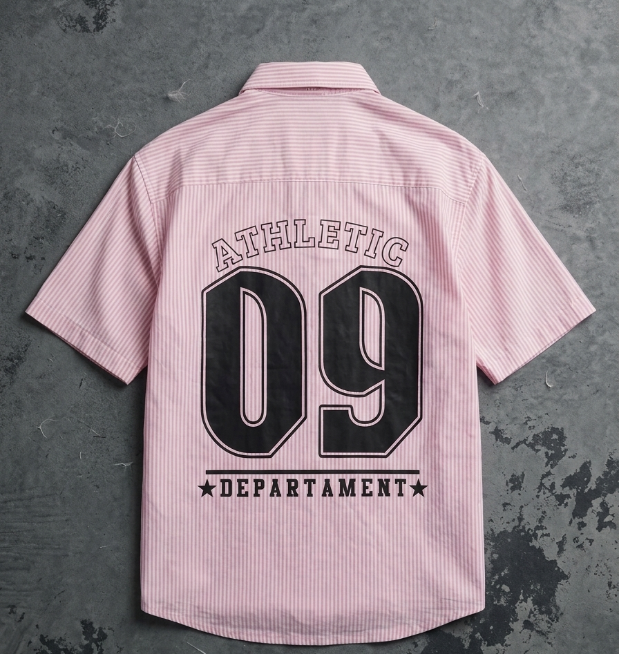 Gen Athletic Dept. Pink and White Striped Short-Sleeve Button-Down Shirt